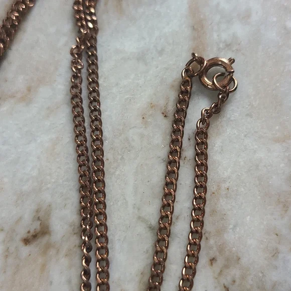 Vintage Mid Century Copper Tone Swirl Necklace - Picture 4 of 5
